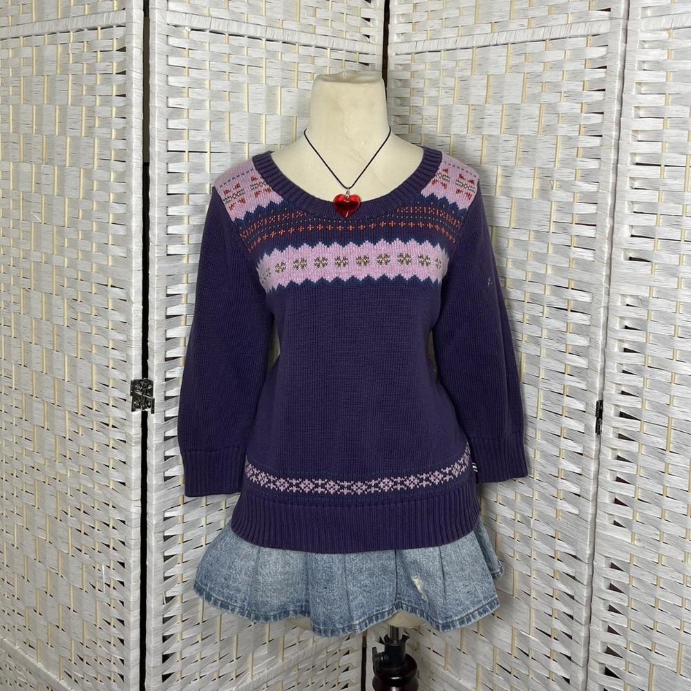Purple and Pink Women's Sweater
